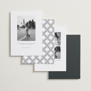 This is a ink foil stamped save the date cards with foil pressed by Kristie Kern called boucle printing on recycled smooth signature in standard