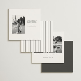 This is a soft black foil stamped save the date cards with foil pressed by Stacey Meacham called heritage printing on signature in standard