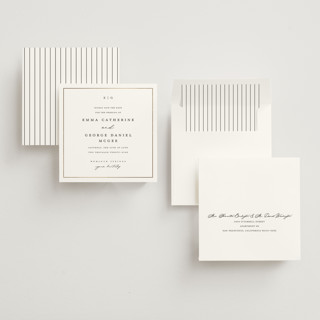 This is a soft black foil stamped save the date cards with foil pressed by Stacey Meacham called heritage printing on signature in standard