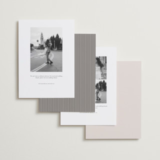 This is a linen foil stamped save the date cards with foil pressed by Kelly Schmidt called striped elegance printing on recycled smooth signature in standard