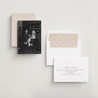 This is a pudding foil stamped save the date cards with foil pressed by Adelyn T. called thin marker printing on recycled smooth signature in standard