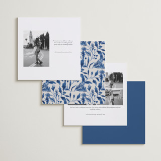 This is a porcelain foil stamped save the date cards with foil pressed by Elly called peaceful printing on recycled smooth signature in standard