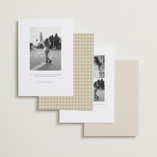 This is a buttercream foil stamped save the date cards with foil pressed by Carolyn Hunt called golden merry printing on recycled smooth signature in standard