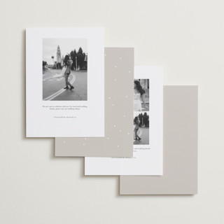 This is a ecru foil stamped save the date cards with foil pressed by Dana Duricekova called minimal sparkle printing on recycled smooth signature in standard