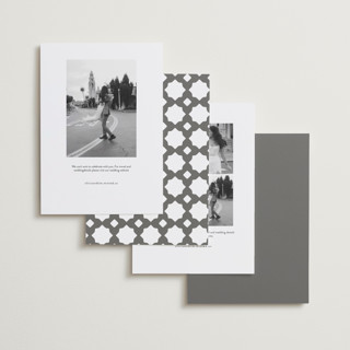 This is a quartz foil stamped save the date cards with foil pressed by Jenny Millington called scrapbook frame printing on recycled smooth signature in standard