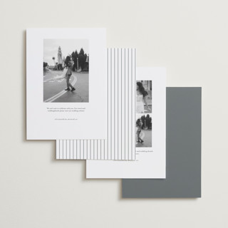 This is a pearl foil stamped save the date cards with foil pressed by Sarah Brown called formality printing on recycled smooth signature in standard