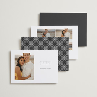 This is a gold giltz foil stamped save the date cards with foil pressed by Stacey Meacham called simply striking printing on recycled smooth signature in standard