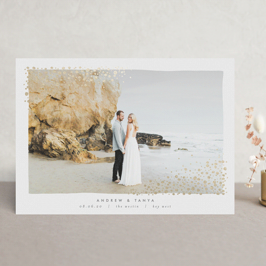 River Rock FoilPressed Save The Date Cards by AK Graphics Minted