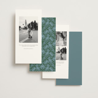 This is a bluebell foil stamped save the date cards with foil pressed by Jen Owens called grandeur printing on recycled smooth signature in tall