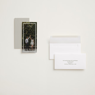 This is a fog foil stamped save the date cards with foil pressed by Baumbirdy called pearls printing on recycled smooth signature in tall