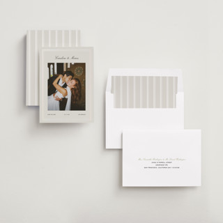 This is a shell save the date with foil pressed by Kelly Watkins called glossy frame printing on signature in standard
