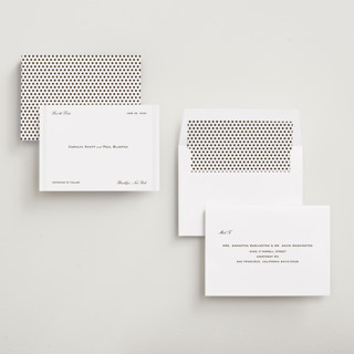 This is a espresso save the date with foil pressed by Megan Davis called gimlet printing on signature in standard