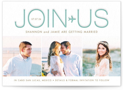 Come Away With Me Letterpress Save The Date Cards