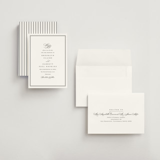 This is a noir petite save the dates with standard by Amy Kross called overlapping printing on signature in petite