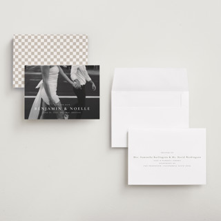 This is a cloud petite save the dates with standard by Wildfield Paper Co called the classic printing on recycled smooth signature in petite