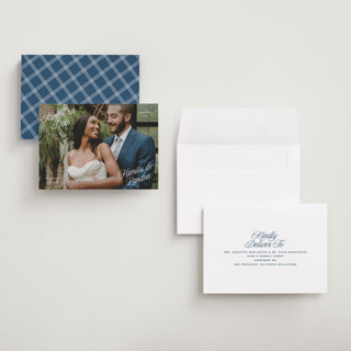 This is a cloud petite save the dates with standard by Hooray Creative called all four corners printing on recycled smooth signature in petite