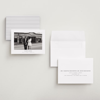 This is a silk petite save the dates with standard by Kelly Schmidt called framed minimalist printing on recycled smooth signature in petite