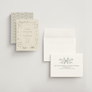 This is a cream petite save the dates with standard by Sherley Ferreira called tahoe lake printing on signature in petite