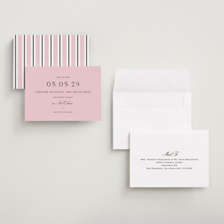 This is a peony petite save the dates with standard by Megan Davis called nola printing on signature in petite