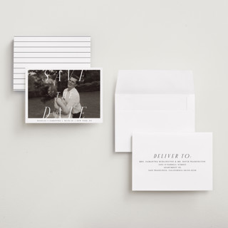 This is a ink petite save the dates with standard by Olivia Raufman called felicity printing on recycled smooth signature in petite