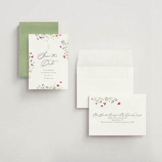 This is a cloud petite save the dates with standard by Everett Paper Goods called brynn printing on signature in petite