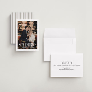 This is a milan petite save the dates with standard by chocomocacino called kroštule printing on recycled smooth signature in petite