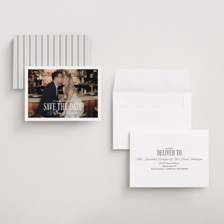 This is a milan petite save the dates with standard by chocomocacino called kroštule printing on recycled smooth signature in petite