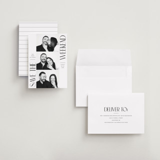 This is a ink petite save the dates with standard by Hudson meet Rose called snapshot printing on recycled smooth signature in petite