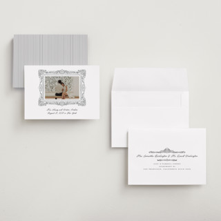 This is a diamond petite save the dates with standard by Jenna Holcomb called sketched frame printing on recycled smooth signature in petite