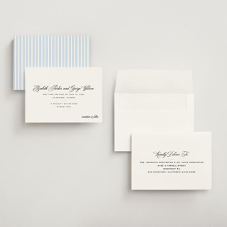 This is a pearl petite save the dates with standard by Megan Davis called cannes printing on signature in petite