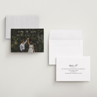 This is a gown petite save the dates with standard by Carolyn MacLaren called proper printing on recycled smooth signature in petite