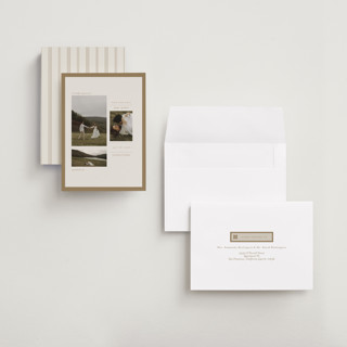 This is a linen petite save the dates with standard by Bramble Studio called savour printing on recycled smooth signature in petite