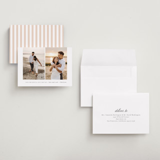 This is a cloud petite save the dates with standard by Sara Hicks Malone called pairing printing on recycled smooth signature in petite