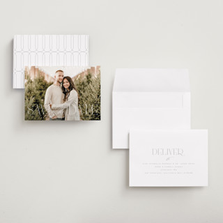 This is a quartz petite save the dates with standard by Kristie Kern called aside printing on recycled smooth signature in petite