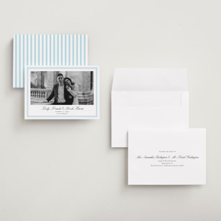 This is a ocean petite save the dates with standard by Megan Davis called proper printing on recycled smooth signature in petite