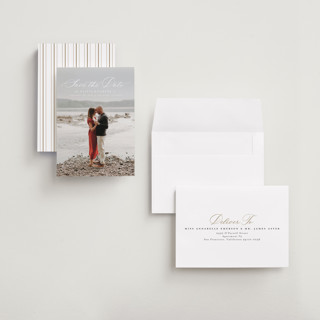 This is a cloud petite save the dates with standard by Ashlee Townsend called enchanted love printing on recycled smooth signature in petite