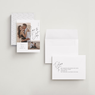 This is a ink petite save the dates with standard by Kristie Kern called flirt printing on recycled smooth signature in petite