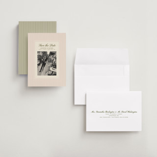 This is a blush petite save the dates with standard by Ellen Schlegelmilch called hayden printing on recycled smooth signature in petite