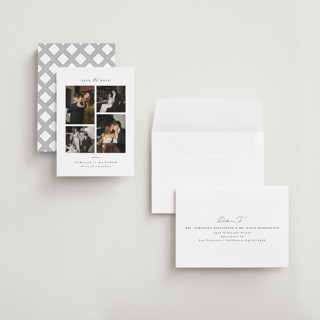 This is a ink petite save the dates with standard by Kristie Kern called boucle printing on recycled smooth signature in petite