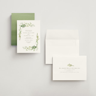 This is a garden petite save the dates with standard by Leah Bisch called verdure printing on signature in petite