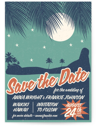 Retro Hawaii Save The Date Petite Cards