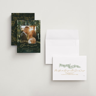 This is a mystic petite save the dates with standard by Phrosné Barwood called new orleans printing on recycled smooth signature in petite