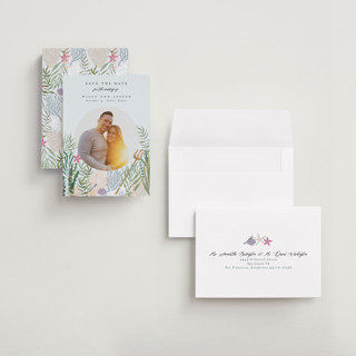 This is a sea petite save the dates with standard by Alethea and Ruth called part of your world from disney's little mermaid printing on recycled smooth signature in petite