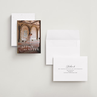 This is a magic petite save the dates with standard by Kelly Schmidt called disney's cinderella castle printing on recycled smooth signature in petite