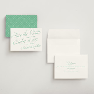 This is a mint julep petite save the dates with standard by Alston Foster called sullivans printing on signature in petite
