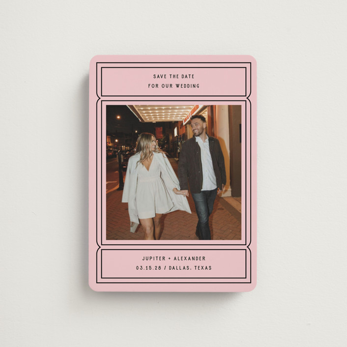 "Ticket" - Save The Date Magnets in Gumdrop by Pati Cascino.