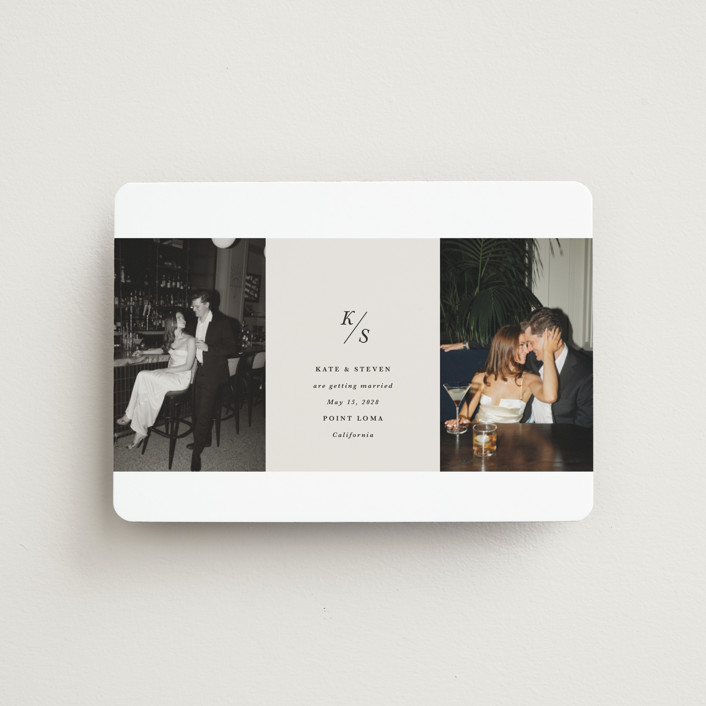 "Parker" - Save The Date Magnets in Dove by Olivia Kanaley Inman.