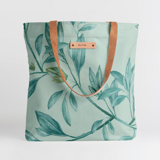 This is a greenery snap totes by Lucrecia Caporale called botanical greenery in standard