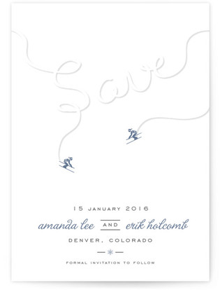 Ski Run Save The Date Postcards