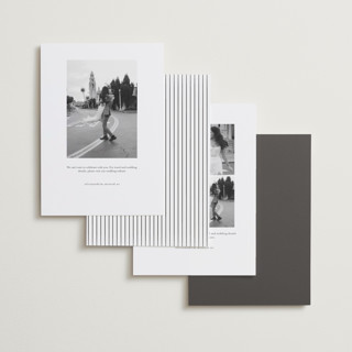 This is a gown save the date with standard by Carolyn MacLaren called proper printing on recycled smooth signature in standard